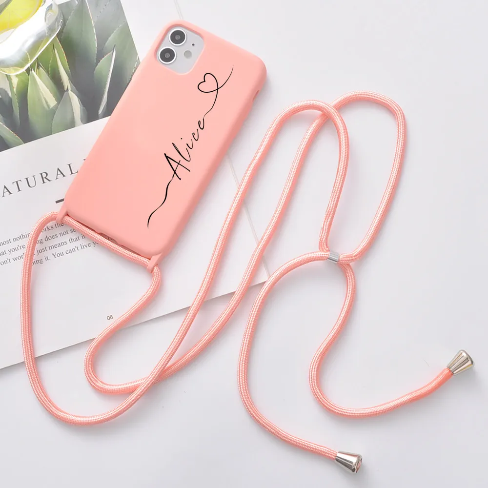 Personalised Candy Colour Case For iPhone With Strap 1