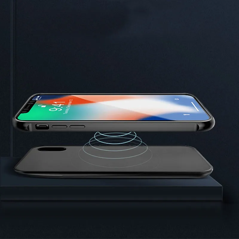 Чехол для беспроводного питания для iPhone X XR XS аккумулятор Max зарядное устройство ультра тонкий отдельный чехол для беспроводного зарядного устройства для iPhone X XS Max XR
