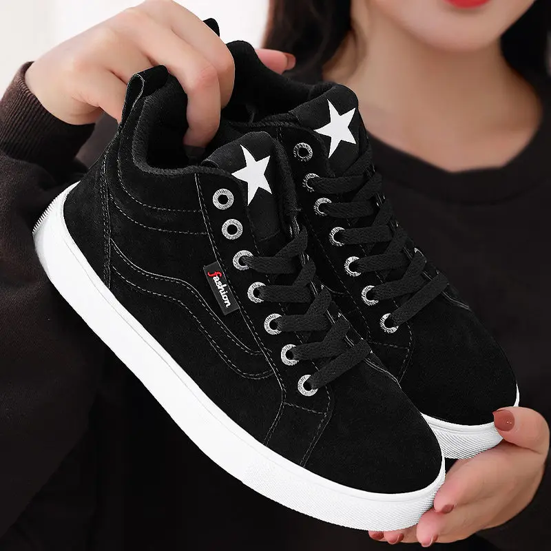 

Shoes Women outdoor zapatos de mujer Casual Winter warm shoes Genuine Leather Designer platform Non-slip Flats Sneakers Men's