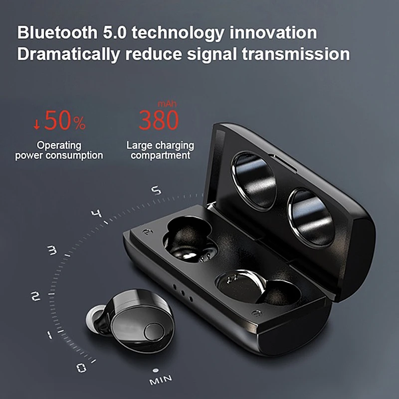 ABKK-T11 Tws настоящий беспроводной Bluetooth 5,0 наушники спортивные водонепроницаемые наушники с длительным временем ожидания бас стерео Hifi наушники с шумоподавлением