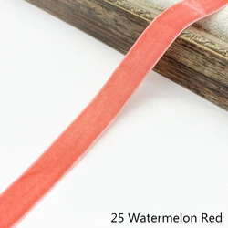 Velvet Ribbon for Wedding and Party Decorations - Gift Wrapping and DIY Hair Bowknot (25 Watermelon Red)