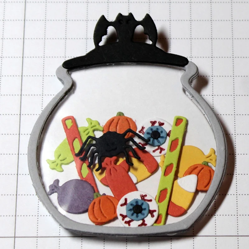 

Metal Cutting Dies Halloween Candy Jar cut die for DIY Scrapbooking Crafts Decoration new 2019 Embossing Die Cuts