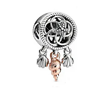 

2020 Summer Silver Color Openwork Seashell Dreamcatcher Charms Beads fit Original Bracelets Women DIY Jewelry