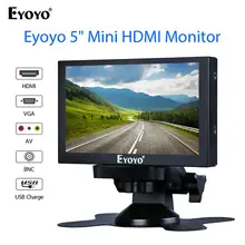 Eyoyo S501H 5 дюймов 800X480 автомобильный монитор заднего вида с HDMI VGA BNC камера заднего вида для домашней безопасности парковочный резервный Обратный монитор