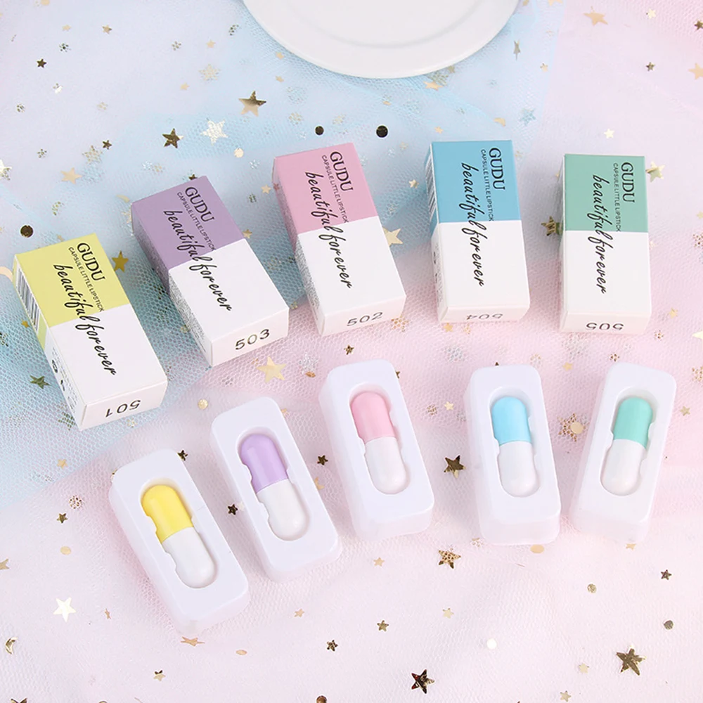 Мини Капсульная пикантная матовая помада для макияжа 5 цветов телесный стойкий