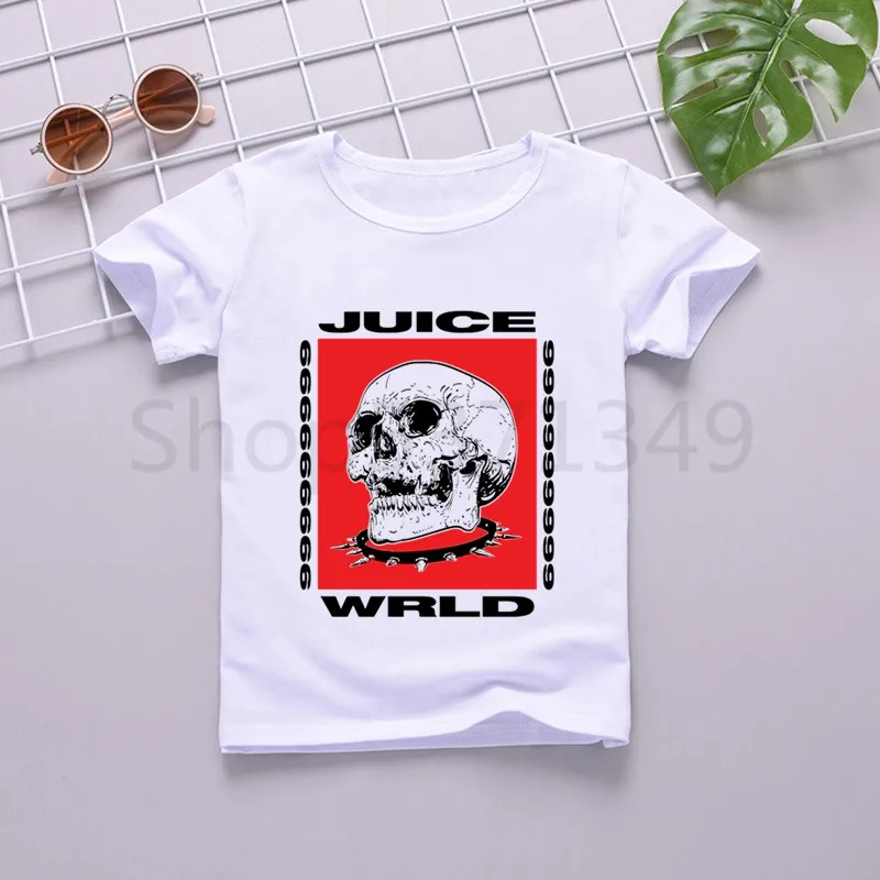 Juice Wrld/Одежда для маленьких мальчиков; детская футболка с забавным рисунком; детские летние топы с круглым вырезом; футболка для мальчиков и девочек; одежда для малышей