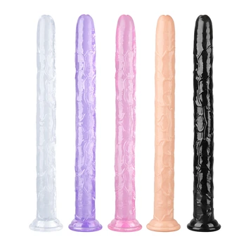 Super Long Realistic Penis Strap On Dildos With Suction Cup Soft Jelly Cock Penis For Lesbian G Spot Clitoris Stimulator Sex Toy 1
