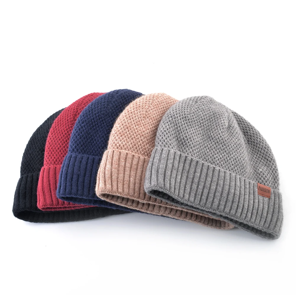 Cappello Uomo Invernale Lana a Trecce Berretto in Maglia Pesante Elegante