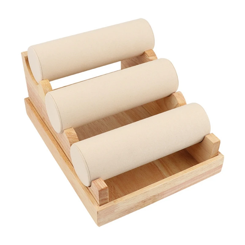 Деревянные 3 яруса кружевных часы браслет стенд держатель Витрина для ювелирных