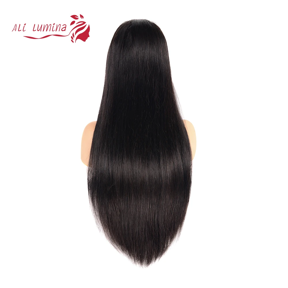 Али Lumina 13X4 Синтетические волосы на кружеве человеческих волос парик перуанский парик из волос для Для женщин длинные прямые волосы Реми парики может занять от 10 до 30 дюйм(ов