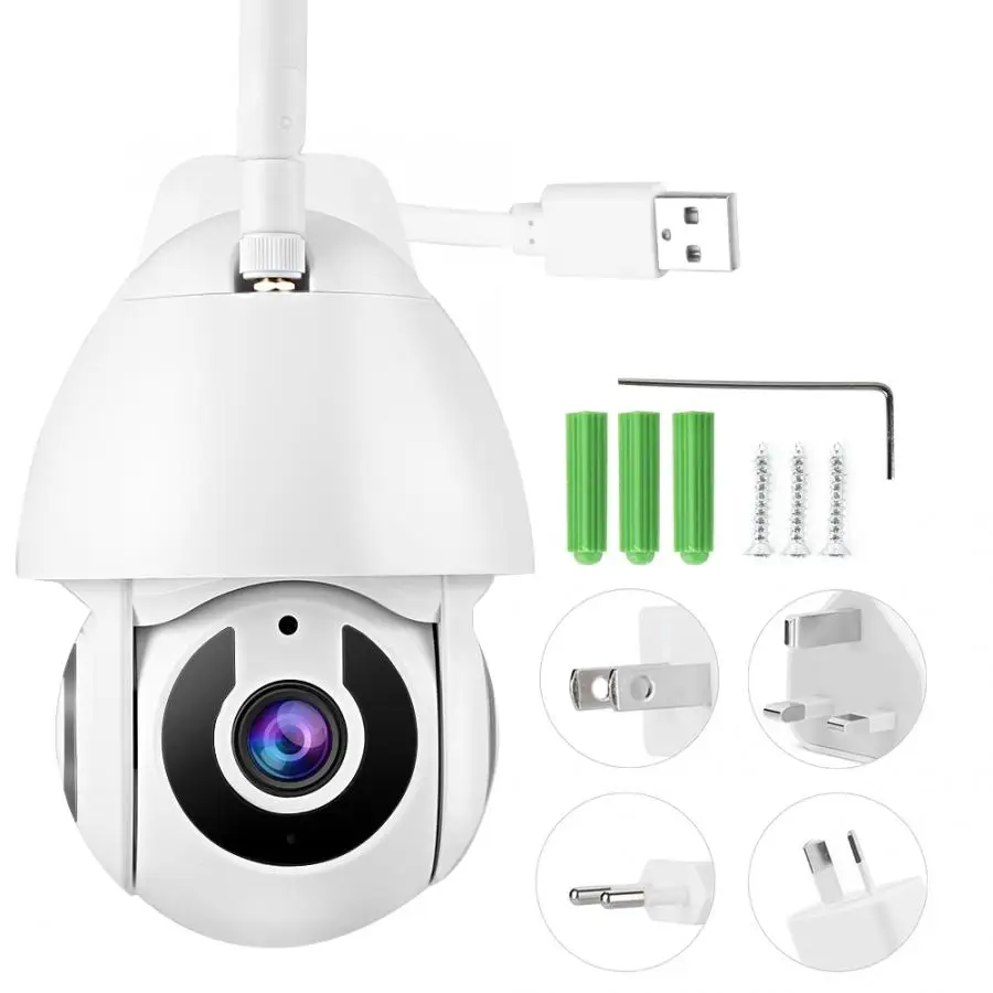 Wifi 1080P HD Tuya Водонепроницаемая камера ночного видения панорамная камера наблюдения с наклоном и зумом для ONVIF 100-240V