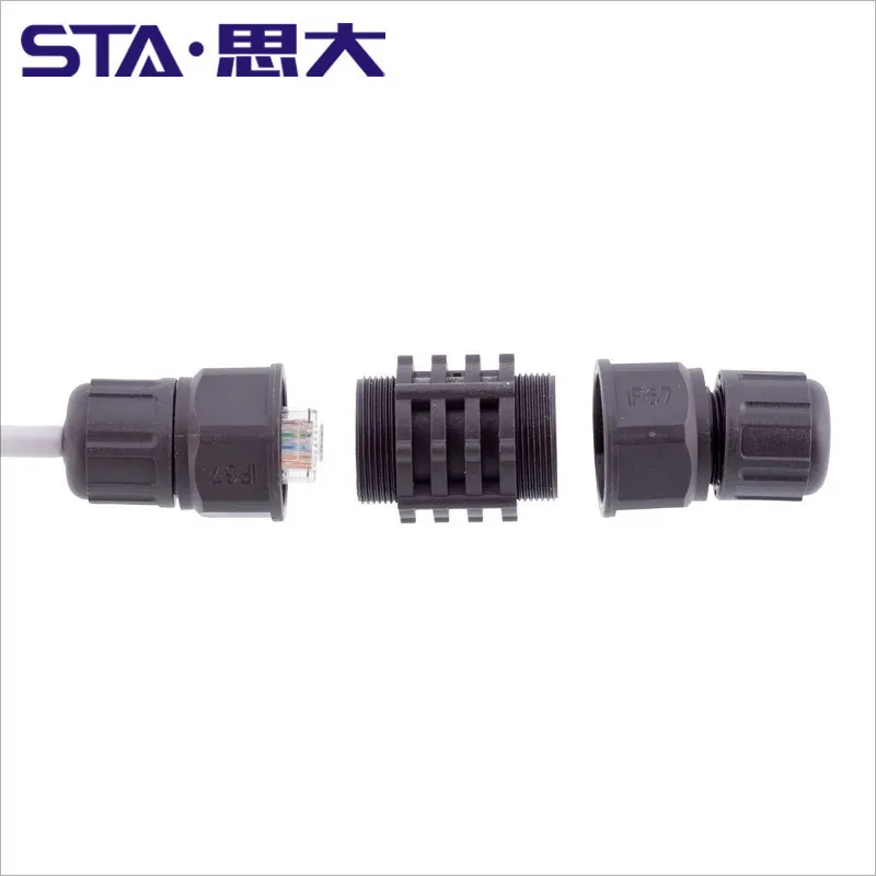

Waterproof Cable connectorBridge Waterproof Network Interface cat5 Straight Head RJ45 Wire Connectors for LED Outdoor