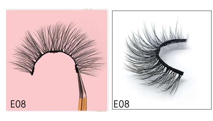E08 Eyelash Магнитная подводка для глаз и 3D Магнитные ресницы набор для макияжа водостойкая жидкая подводка для глаз с многоразовыми накладными ресницами Профессиональная Косметика - Цвет: E08 Eyelash