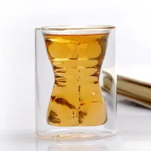 Прозрачный кристалл духов мышцы Стекло Кубок Пивная кружка винный бокал кружка с украшением в виде кристаллов, произведенный на одной винокурне водка Кофе чашка с двойными Стекло воды Bar180ml