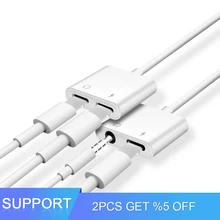 Адаптер для iPhone 2 в 1 для Apple iPhone XS MAX XR X 7 8 Plus IOS 12 3,5 мм адаптер для наушников Aux кабель сплиттер