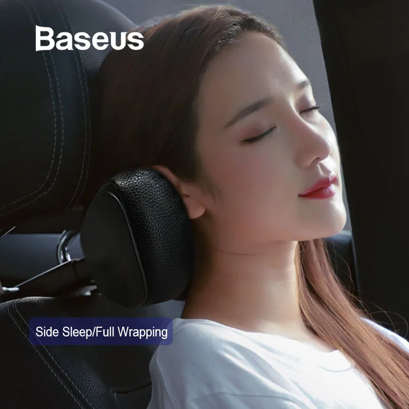 

Baseus Car Neck Pillow Headrest Pillows PU Leather + Memory Cotton Auto Neck Rest Cushion Pad Travel Pillow in the Car