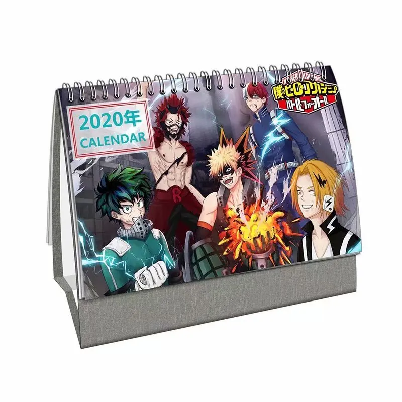 Аниме My Hero Academy календарь DIY мультфильм катушка настольные календари,01~,12 офисные школьные принадлежности