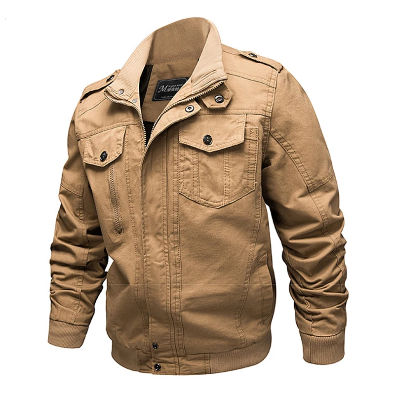 Spring Air Force Pilot Military Jacket Men Cargo Tactical Bomber Jacket Male Casual Zipper Flight Cotton Coat Jacket 2