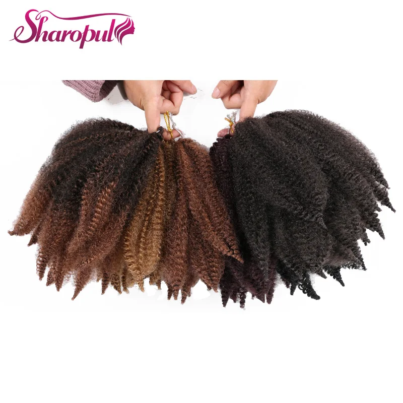 Marley Briads 8 дюймов Короткие афро курчавые Yaki синтетические плетеные волосы для