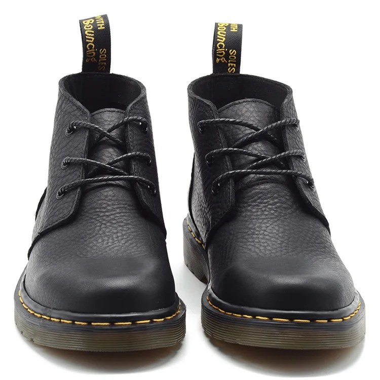 

Fashion Leisure Retro Chelsea Boots Men PU Ankle Round Toe Winter Boots Lace-Up Solid Sewing Low Motorcycle Shoes