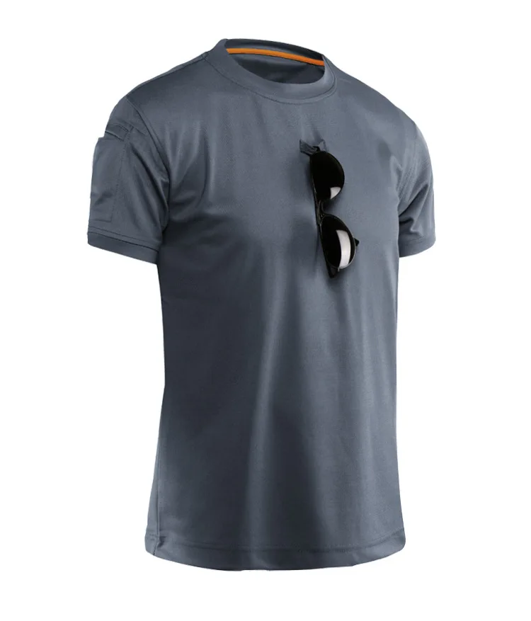 Высокое качество, мужская летняя Военная униформа, тактическая камуфляжная футболка с коротким рукавом, Мужская Уличная рабочая одежда, армейский боевой костюм - Цвет: Grey 1010