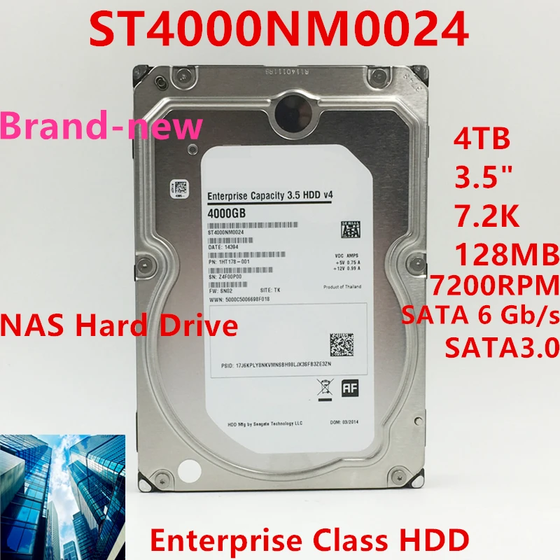 Новый жесткий диск для Seagate Brand 4 ТБ 3 5 &quot7 2 K SATA 6 ГБ/сек. 128MB 7200RPM внутреннего