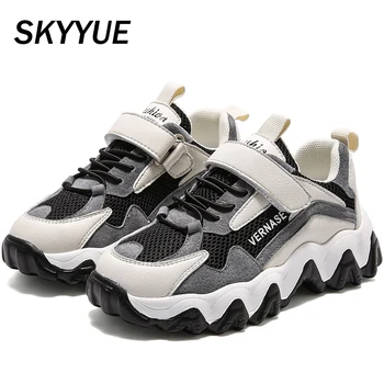 

Spring Kids Sport Sneakers Children Genuine Leather Sneakers Toddler Boys Mesh Casual Sneakers Baby Girls Brand Shoes Trainers