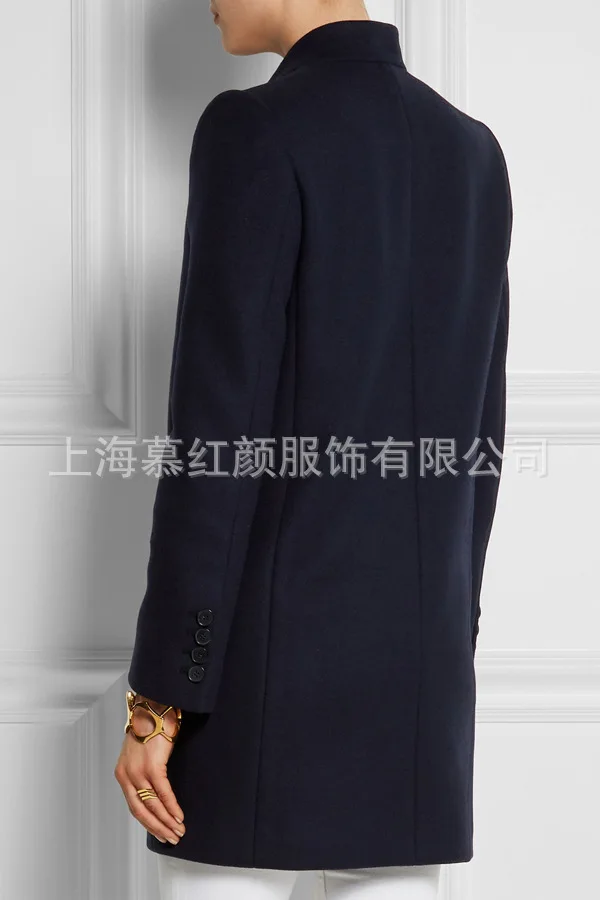Solid Red Black Long Woolen Winter Coats Slim Warm Fashion Wool Coat and Jacket Casual Single Breasted Ladies Coats