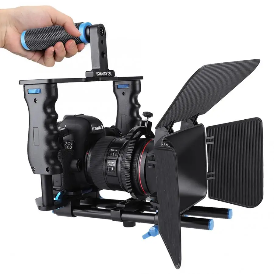 YELANGU C200 профессиональная DSLR установка видеокамеры Стабилизатор поддержка клетка/Матовая коробка/фоллоу фокус с 1/4 3/8 винтовыми отверстиями