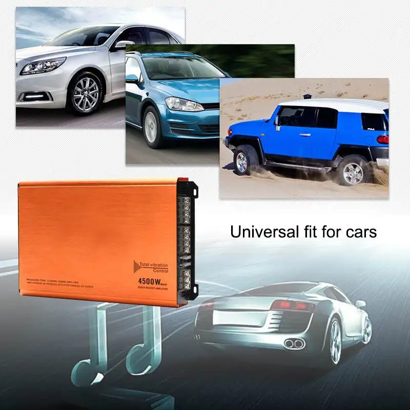 Профессиональный 45000W 4 канальный автомобильный усилитель Динамик усилитель автомобильный Мощность стерео усилитель Авто Аудио Мощность усилитель