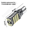 2 pièces Super Lumineux T15 W16W 921 45 SMD led 4014 De Voiture Auto Canbus Marqueur Lampes lampe de lecture Intérieur ampoule d'éclairage ► Photo 2/6