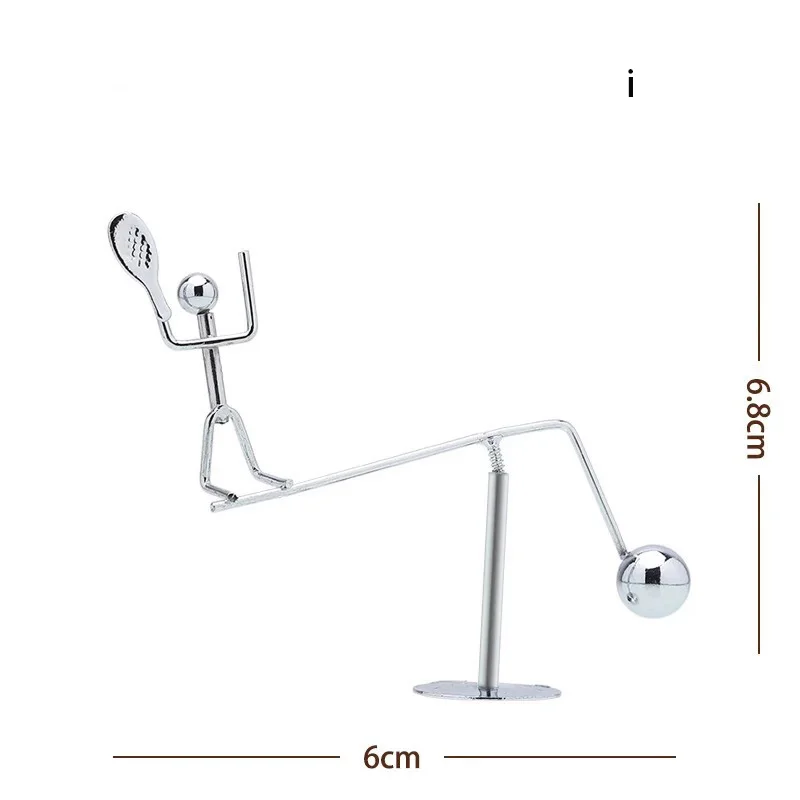 Мини Баланс мужчины Железный человек мяч настольный декор маятник Колыбель вращающийся стакан ремесла Мода экзотические маленькие подарки игрушки домашний декор - Цвет: Mini badminton