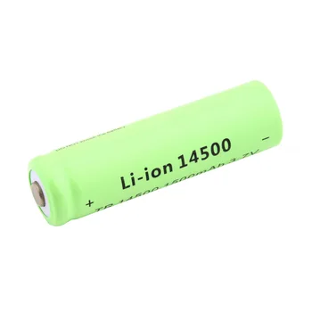 

1 pcs High Quality 3.7V 1500mAh TR 14500 Li-ion Rechargeable Battery for Flashlight Green Shell Torch Replacement Battery