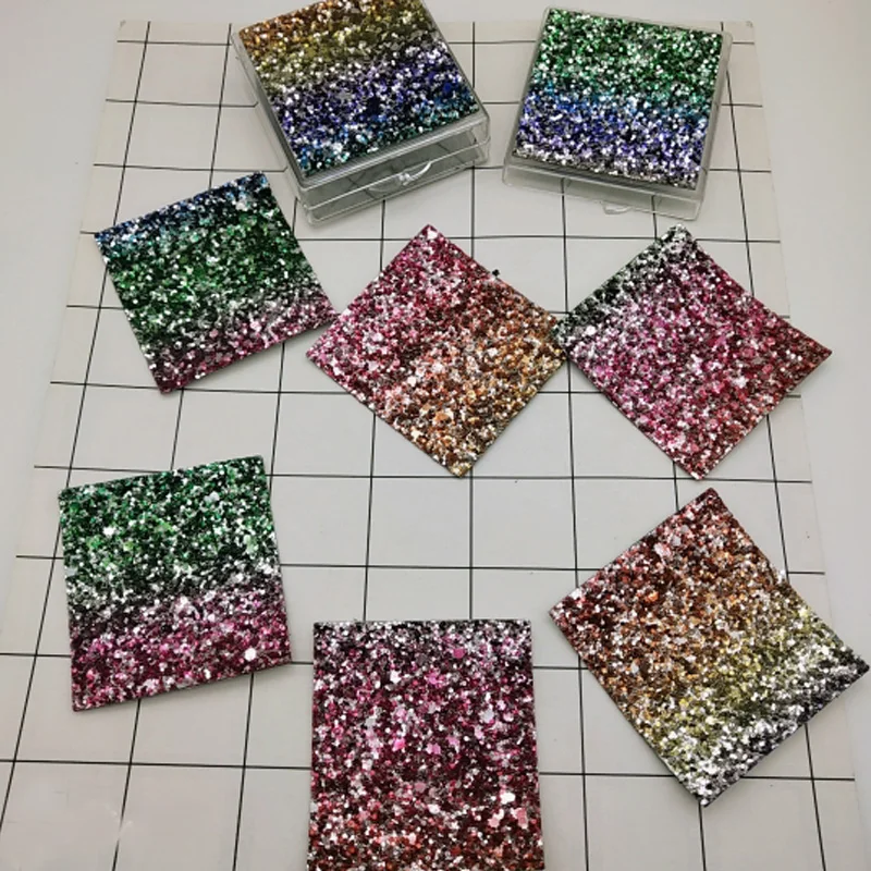 NEW 10pcs Glitter square Lash Cases For 3d Mink Eyelashes Eyelash Packaging plastic clear case tray | Красота и здоровье