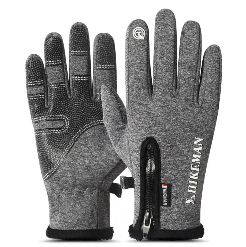 INDJXND, зимние варежки, перчатки для сенсорного экрана, водонепроницаемые, для мужчин и женщин, теплые, ветрозащитные, велосипедные, противоскользящие варежки, лыжные, велосипедные перчатки - Цвет: G149 Dark gray