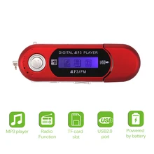 Mini portátil usb digital mp3 player fm rádio ouvir música elegante e elegante mp3 player suporte 32gb tf cartão sd & rádio fm