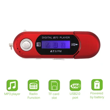 

Mini Portable USB Digital MP3 Player FM Radio hear music Sleek And Elegant MP3 Player Support 32GB TF Card SD card & FM Radio