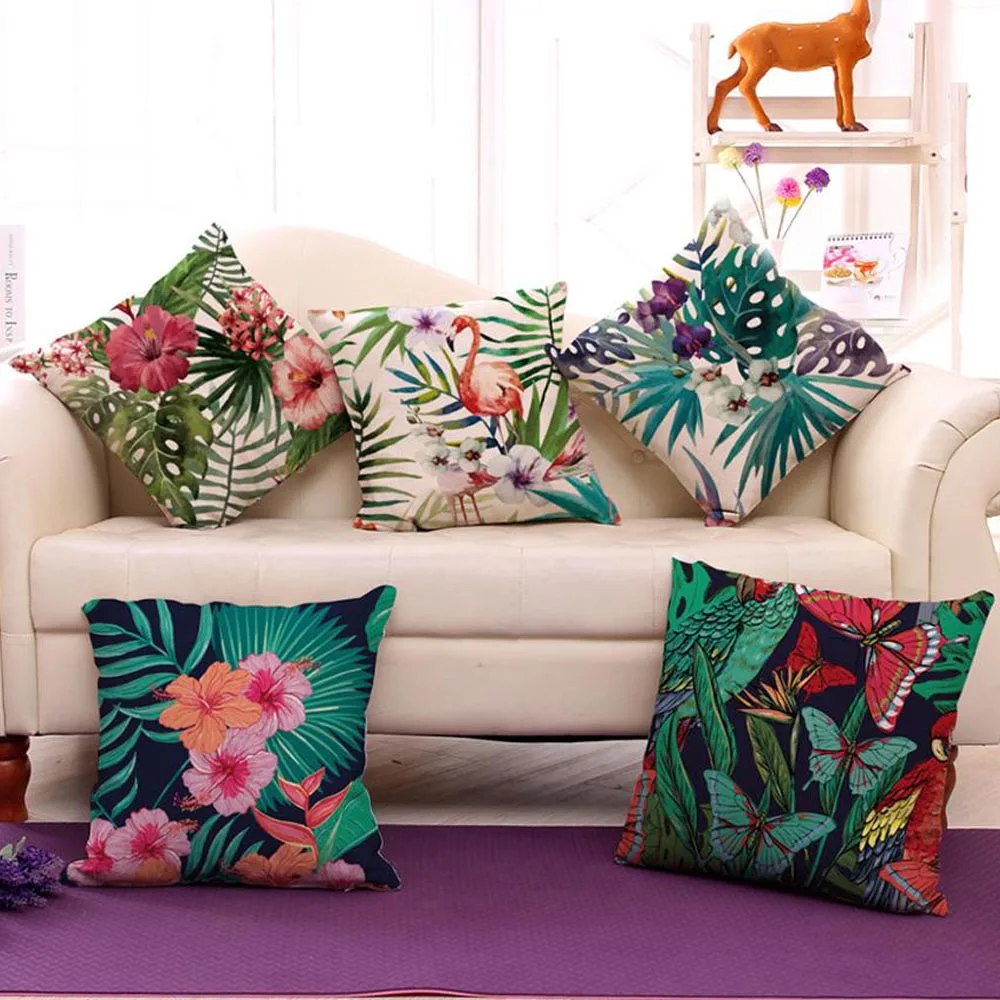

Pillowcase Flamingo printed cushion cover 45*45 sofa cushions Pillow cases Polyester home decor pillow covers kd-0081