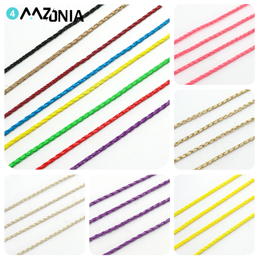 3/4mm 100% Genuine Cow Leather Round Thong Cord DIY Bracelet Findings Rope String For Necklace Jewelry Making