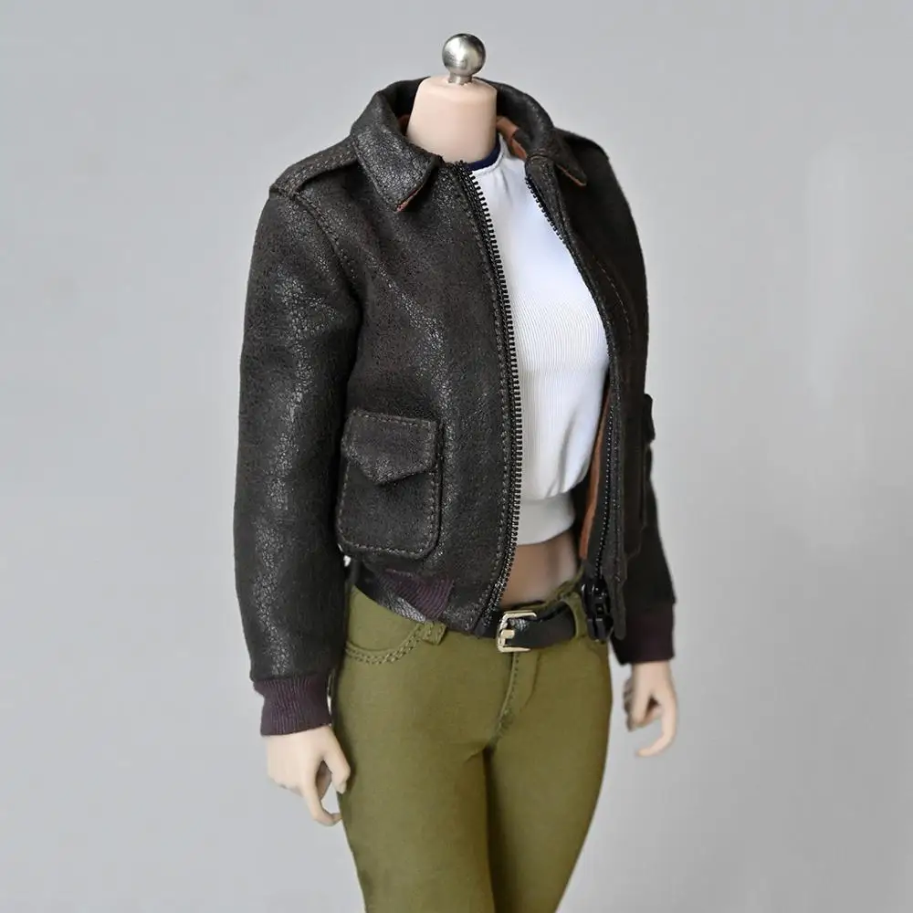 

1/6 Scale Female Soldier Retro A2 Air Force Flight Jacket Model Accessories Clothes For 12-inch Movable TBL Female Body
