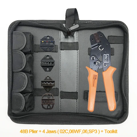 48B 4 jaws bag Обжимные клещи sn-48b 8 челюсти комплект для DuPont 2,54/XH2.54/5557/2,8/4,8/6,3/трубчатые клеммы для зачистки проводов Обжимные щипцы, обжимные клещи - Цвет: 48B 4 jaws bag
