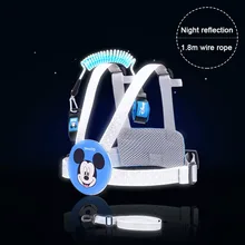 Disney, 1,8 м, детский ночной отражающий пояс, детский браслет с защитой от потери, браслет с защитой от потери, детский ремень с защитой от потери