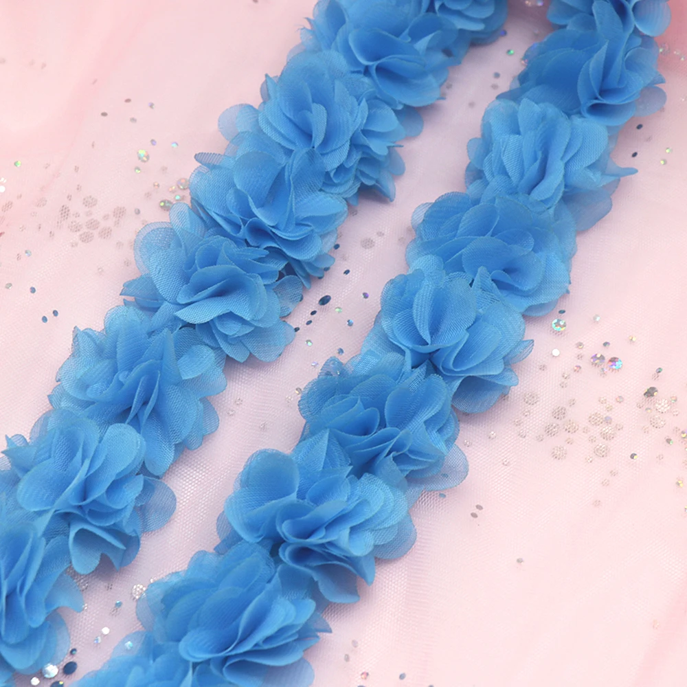 3D Chiffon Cluster Flowers Lace Dress Decoration Lace Fabric Applique Trimming Sewing Supplies 26pcs 5CM H737,lace fabric,chiffon fabric,lace garment accessories,lace sewing supplies,chiffon lace fabric,lace decoration,lace accessories,lace sewing accessories,clothing accessories