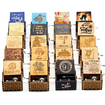 

Free delivery Wooden Hand Crank Queen Music Box Bohemian Rhapsody Theme You are my sunshine As a birthday Christmas Gift