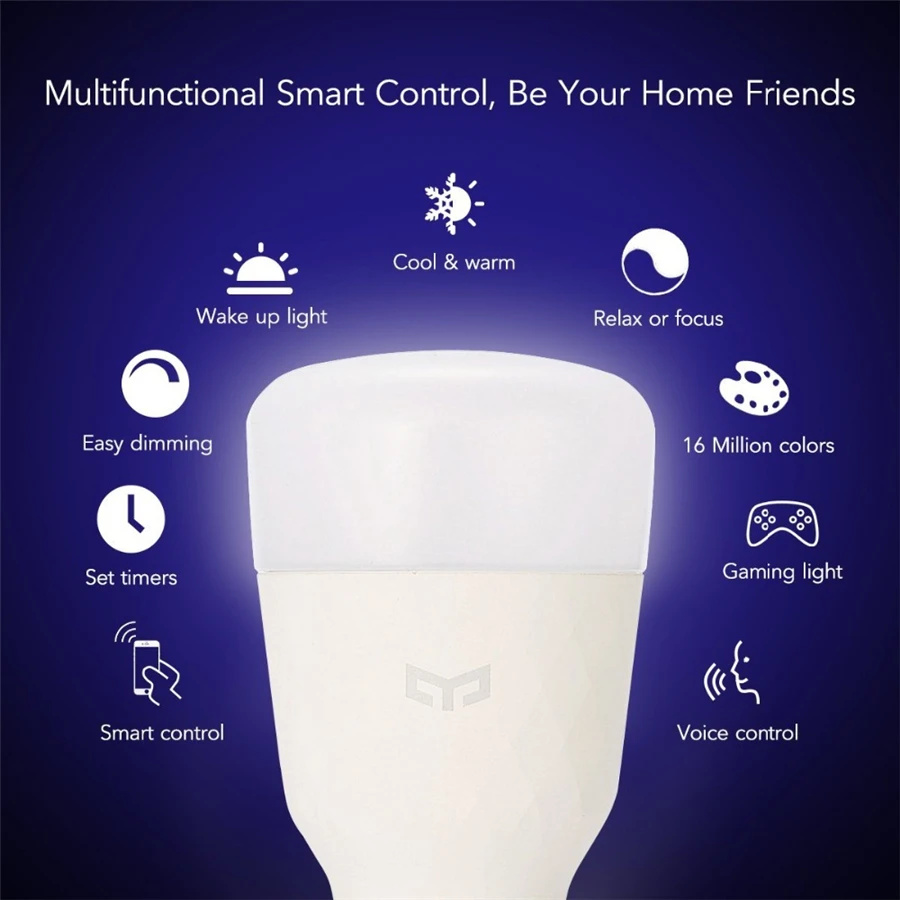 Цветная лампа Xiaomi Yeelight 1S E27 умное приложение Wifi дистанционное управление 1SE умный