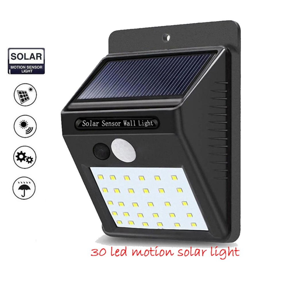 

1-4pcs Solar Lights Outdoor 30 LEDs PIR Motion Sensor Activated Separable Light for Garden Security Waterproof Wireless Wall Lam