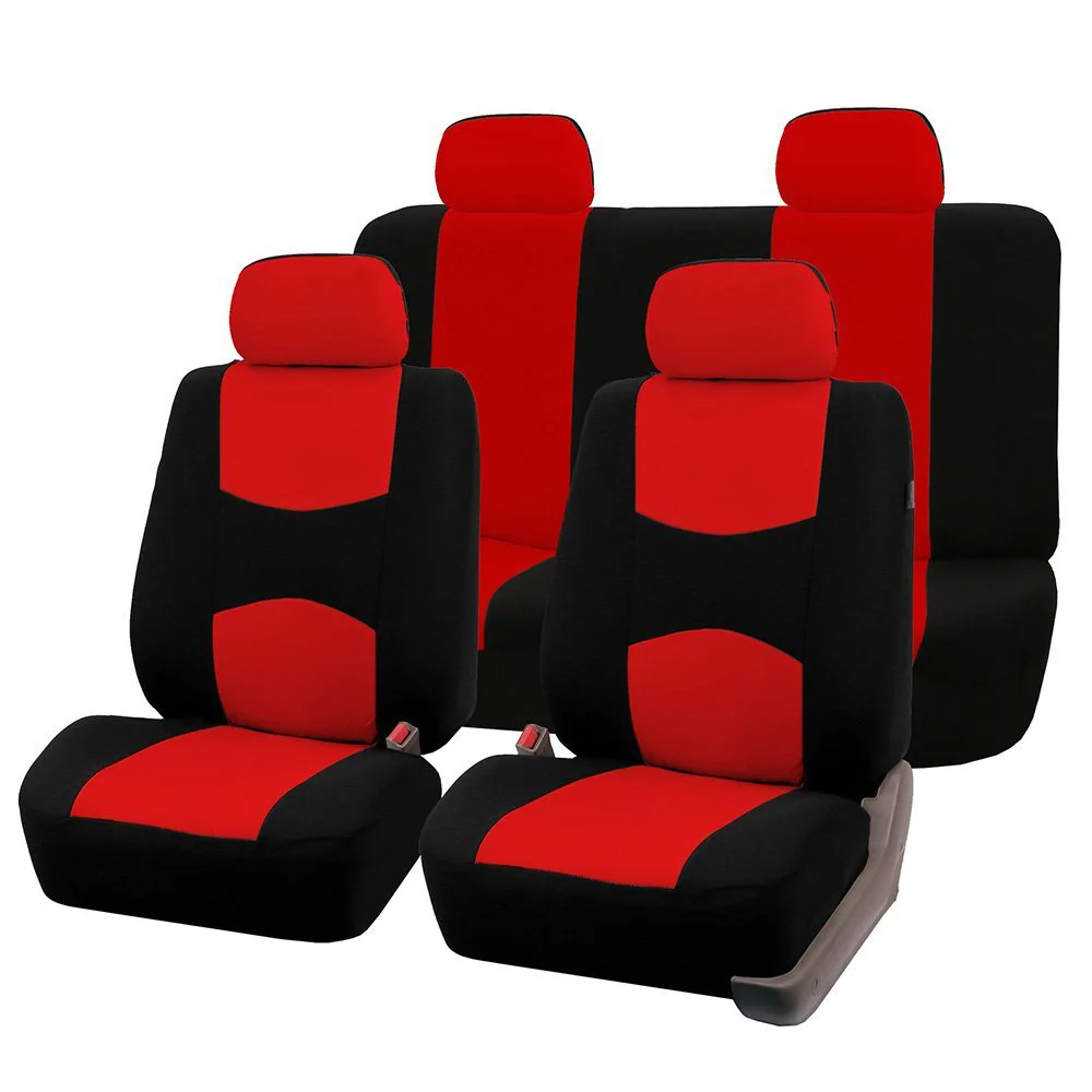 Автомобильные чехлы для сидений, универсальные автомобильные аксессуары 9 шт. для daewoo laclacetti lanos matiz brilliance faw v5 - Название цвета: RED