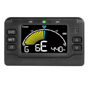 

Rechargeable Guitar Bass Metro-Tuner MT-41 Color Screen LCD Display Tuner Metronome Finest for Guitar Bass Violin Ukulele