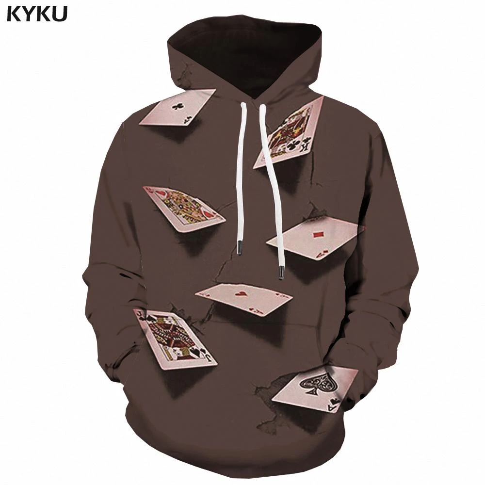 Sudadera con capucha 3d hombre, ropa con estampado de cartas de juego, póker, informal, fiesta, Anime, manga larga, divertida, a la con capucha y sudaderas| - AliExpress