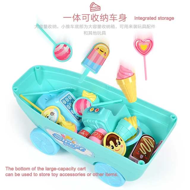 DIY Kids Toy Children Role Play Toys Educational Toy Mini Candy Cart Detachable IceCream Shop Toy Cash Register Chrismas Gift 5